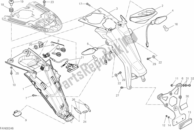 Toutes les pièces pour le Feu Arrière du Ducati Monster 795 ABS Corse Stripe CHN-Thailand 2015